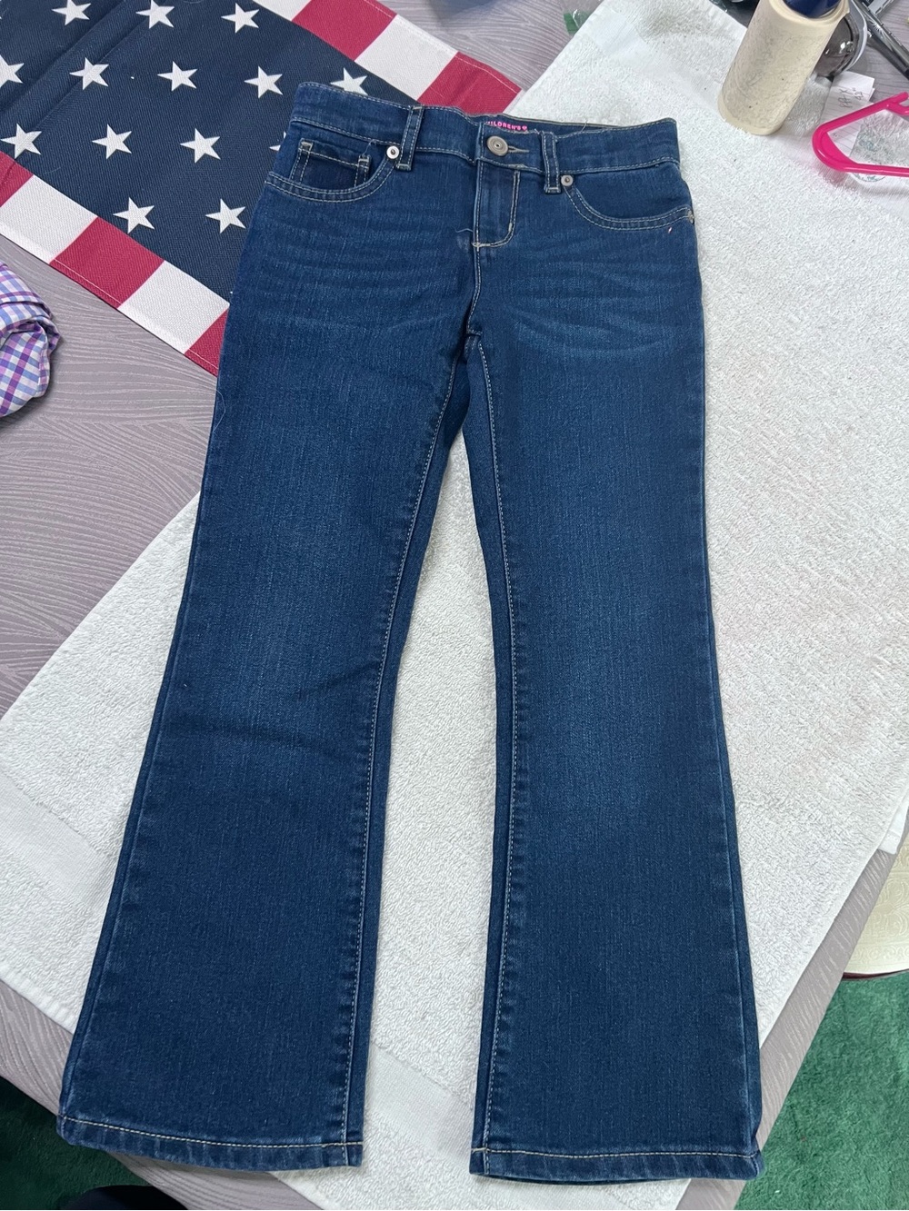 NWT The Children’s Place Girls 6 Bootcut Jeans Dark Wash Denim 7000286